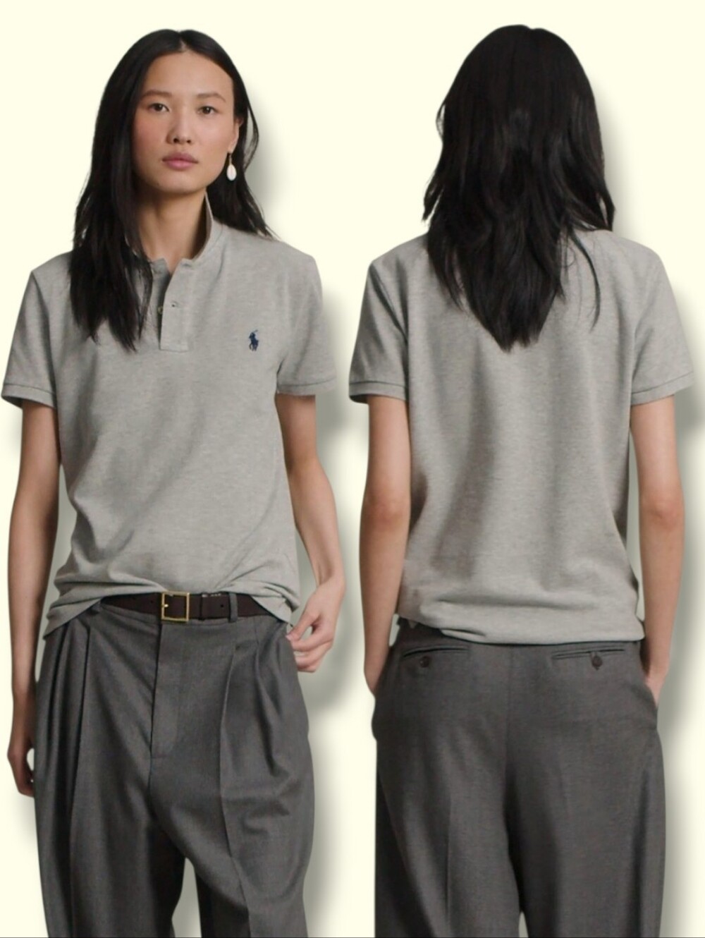 Polo Ralph Lauren Ladies/Girls Gray Classic Fit Mesh Shirt